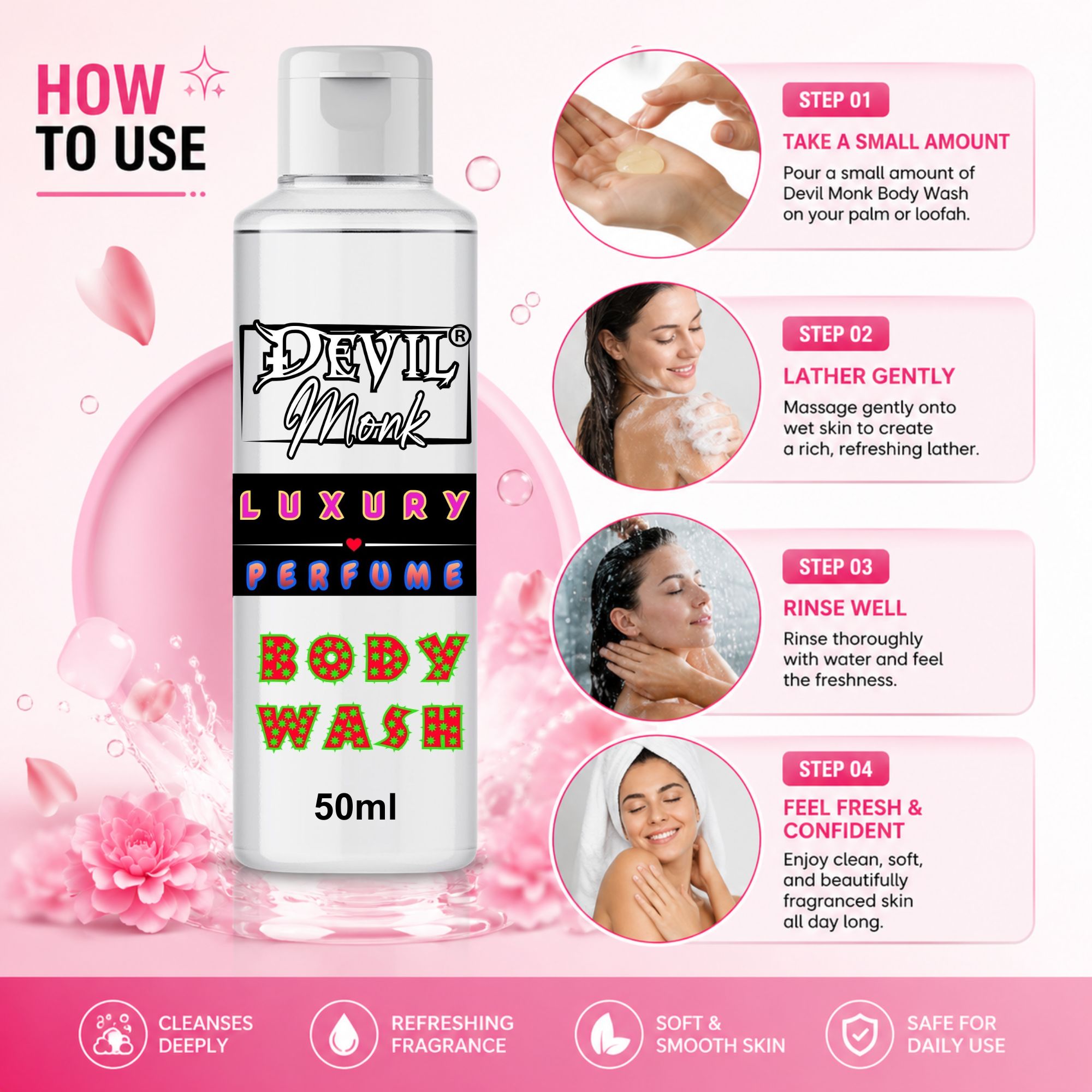 TRUOM Body Wash 50ml | Refreshing Daily Body Cleanser for Men & Women - Image 5