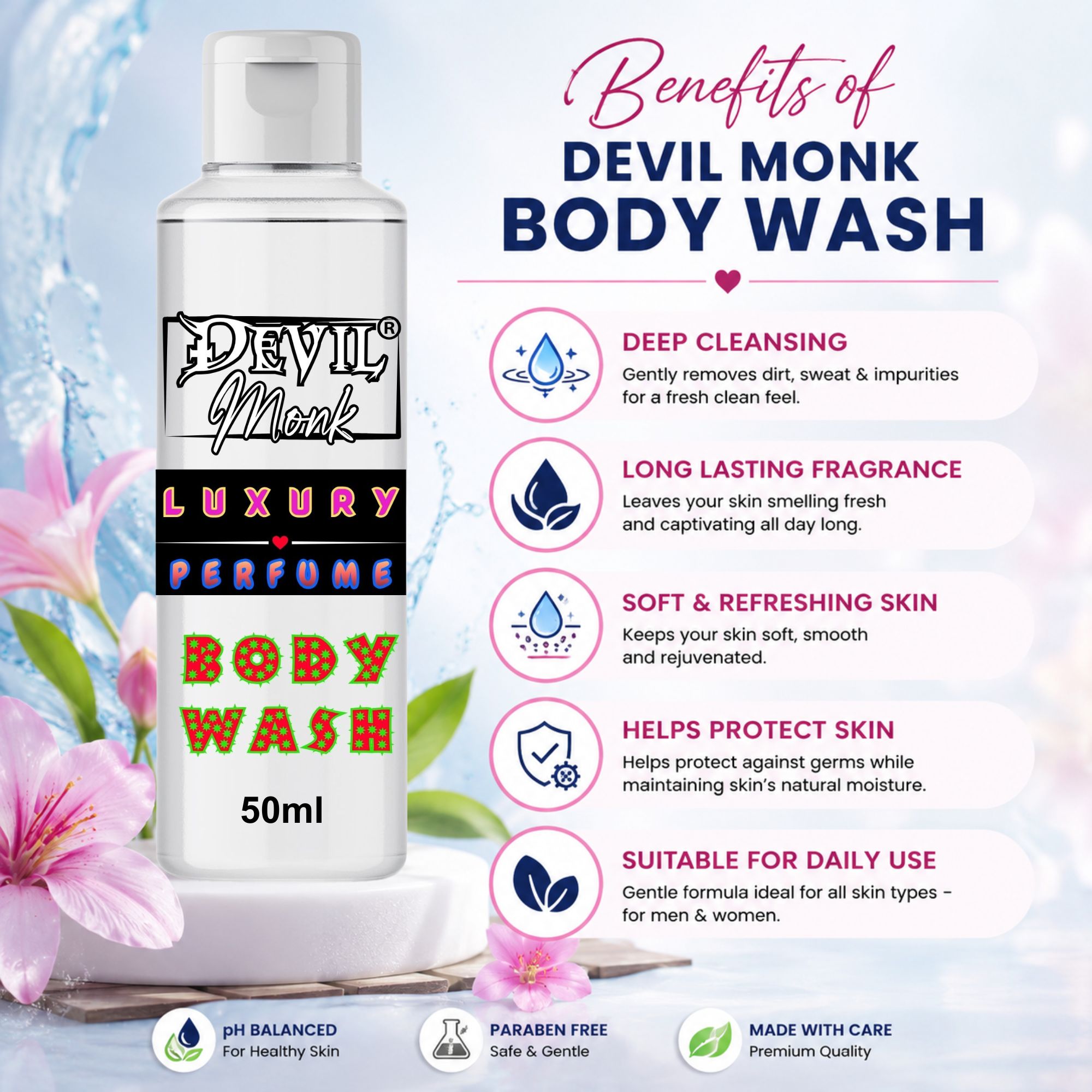 TRUOM Body Wash 50ml | Refreshing Daily Body Cleanser for Men & Women - Image 6